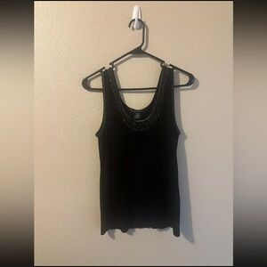 Pierre Cardin Jeweled Women’s Black Tank Top XL